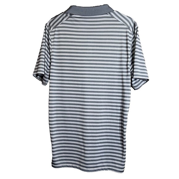 Nike Golf Dri-Fit Polo Shirt Mens Size Small Navy Blue Grey Striped Logo - Picture 3 of 12